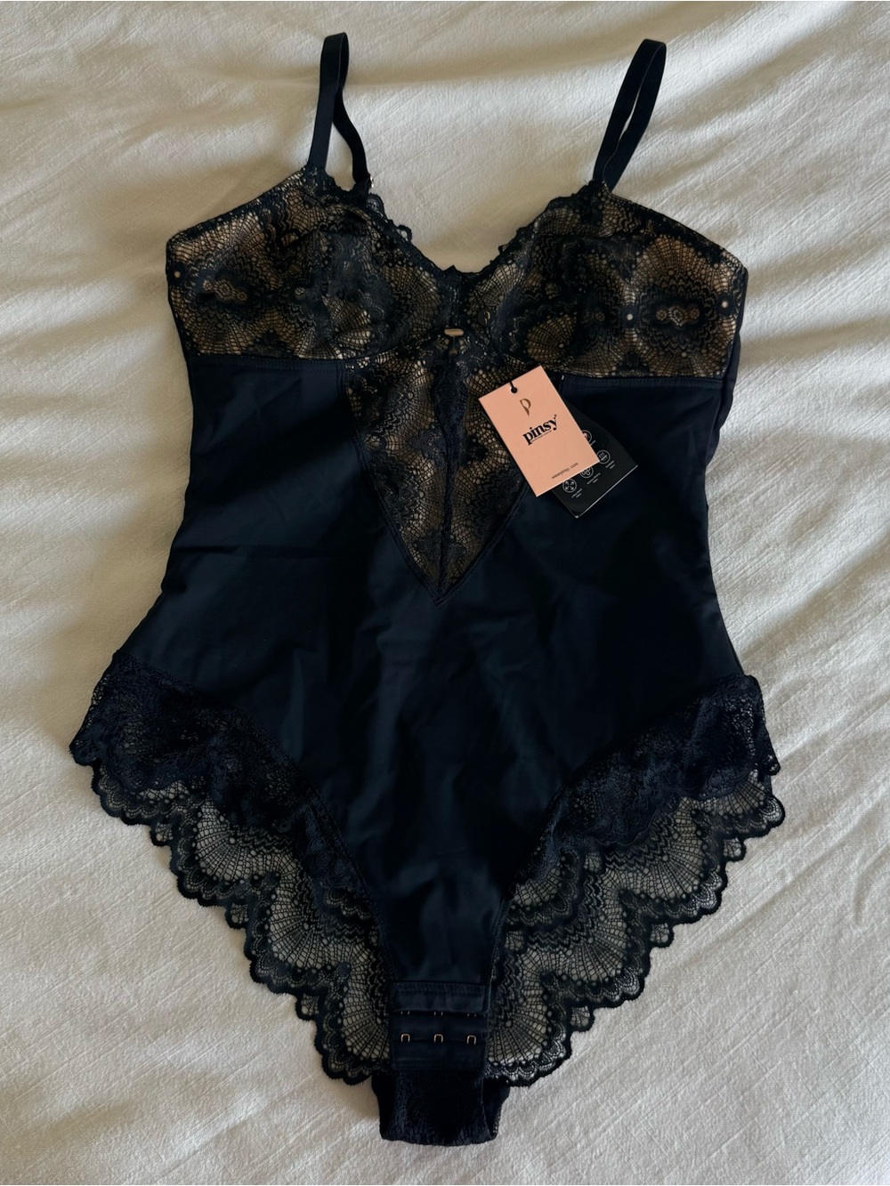 Pinsy Black Lace Shaping Bodysuit